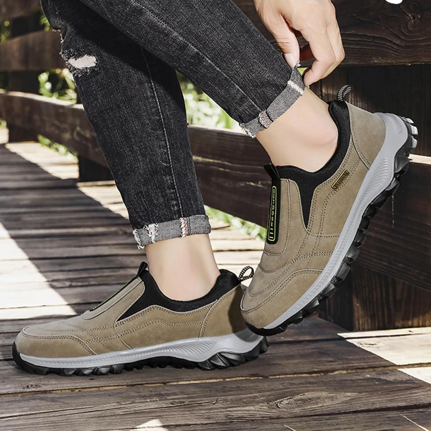 Orthopedic Hiking Shoes Men Waterproof Work Shoes Breathable Outdoor Walking Shoes Casual Non Slip Shoes