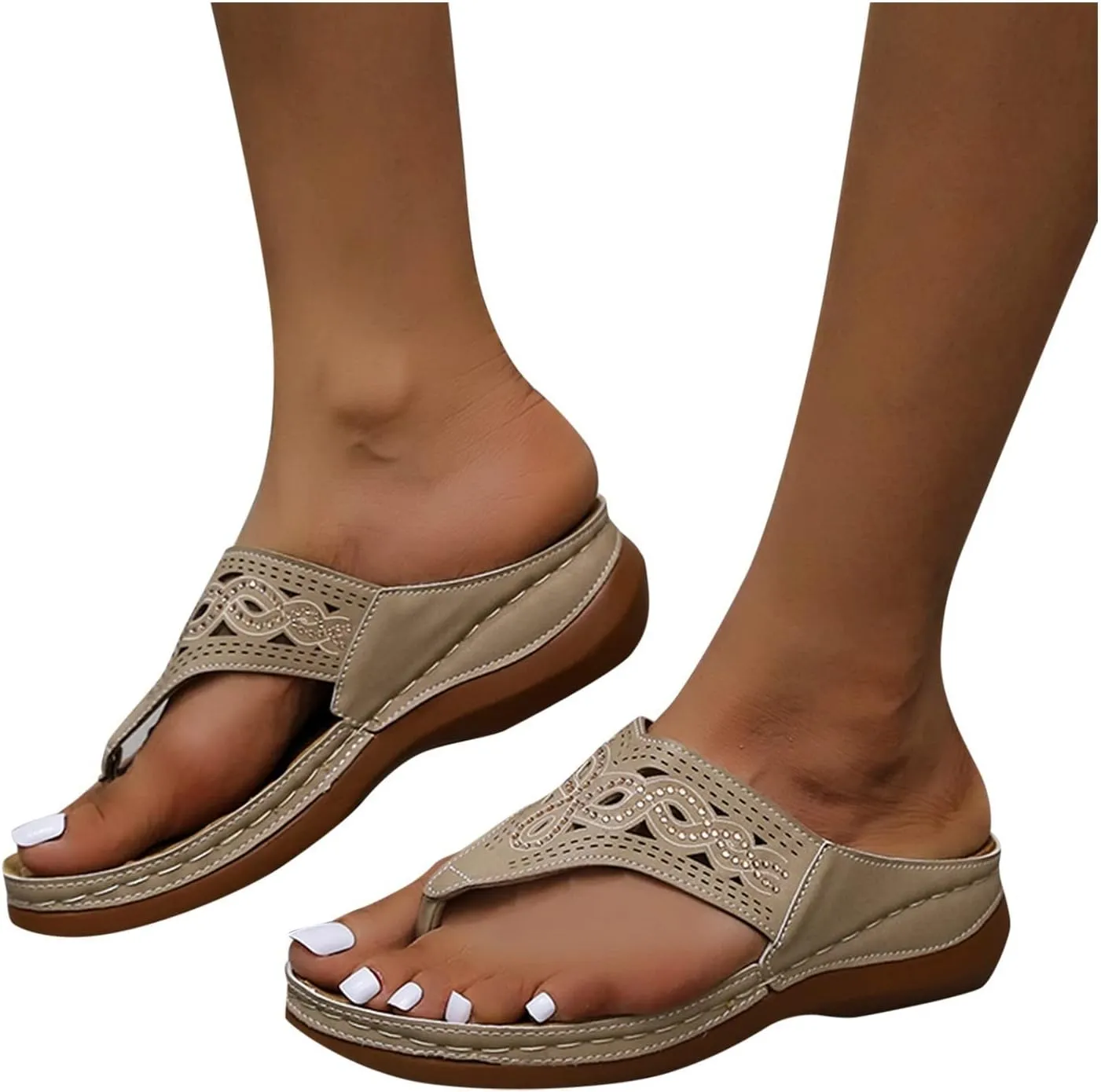 Orthopedic Sandals for Women 2025 Orthotic Cushion Flip Flops Women's Recovery Walking Sandal for Woman with Arch Support Summer Comfortable Slip On Flip Flops for Womans Wedge Shoes