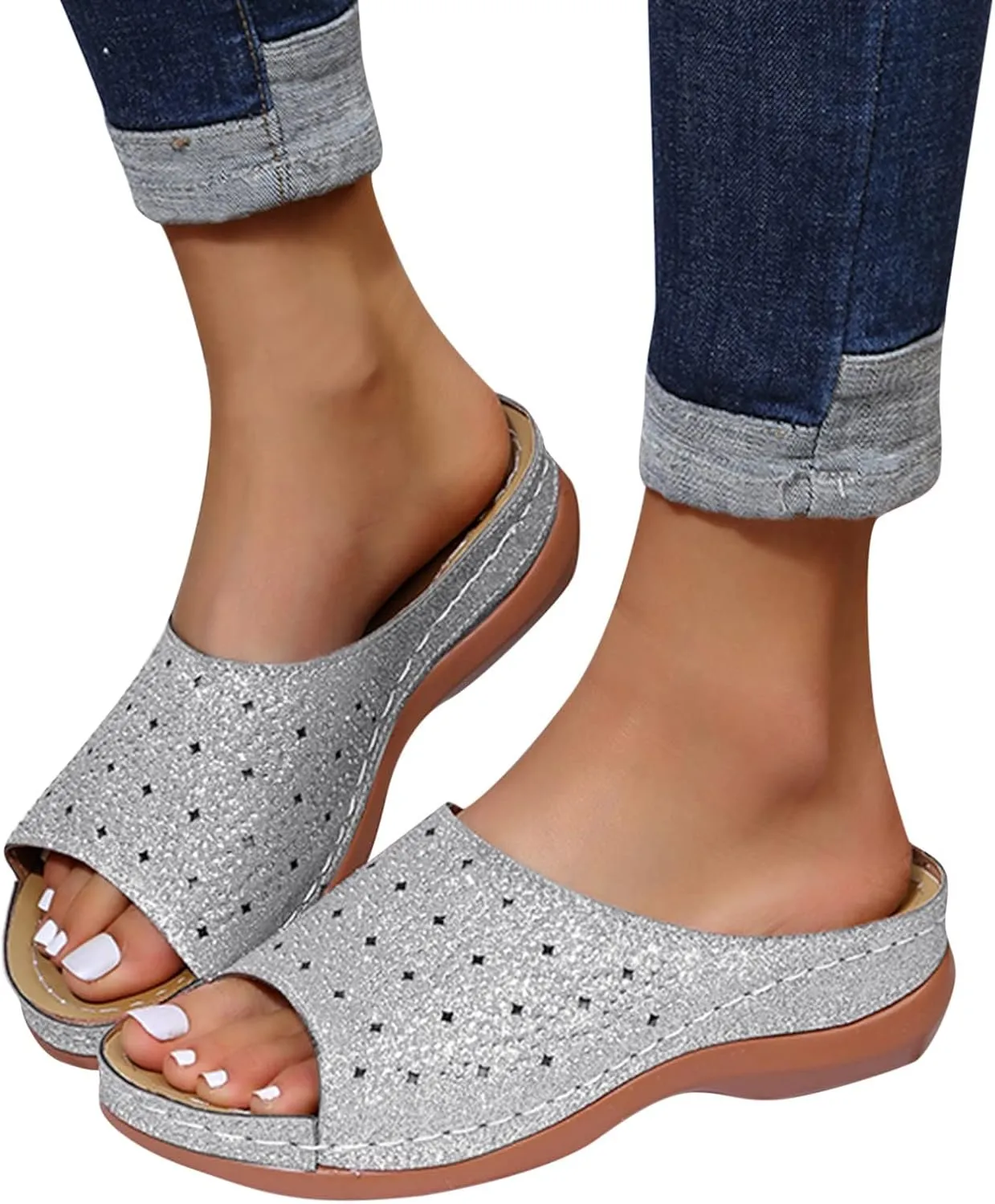 Orthopedic Sandals for Women Arch Support Wide Flip Flops Beach with Flowers Platform Slide Sandals Dressy Arch Support Orthopedic Sandals for Women Dressy Damping Sole Dressy Orthopedic Sandals