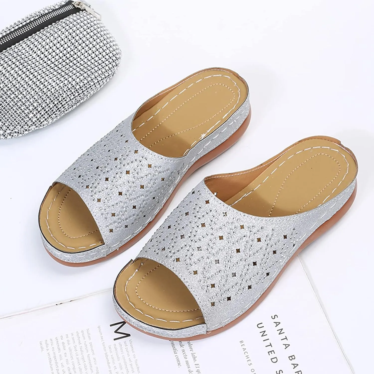 Orthopedic Sandals for Women Arch Support Wide Flip Flops Beach with Flowers Platform Slide Sandals Dressy Arch Support Orthopedic Sandals for Women Dressy Damping Sole Dressy Orthopedic Sandals
