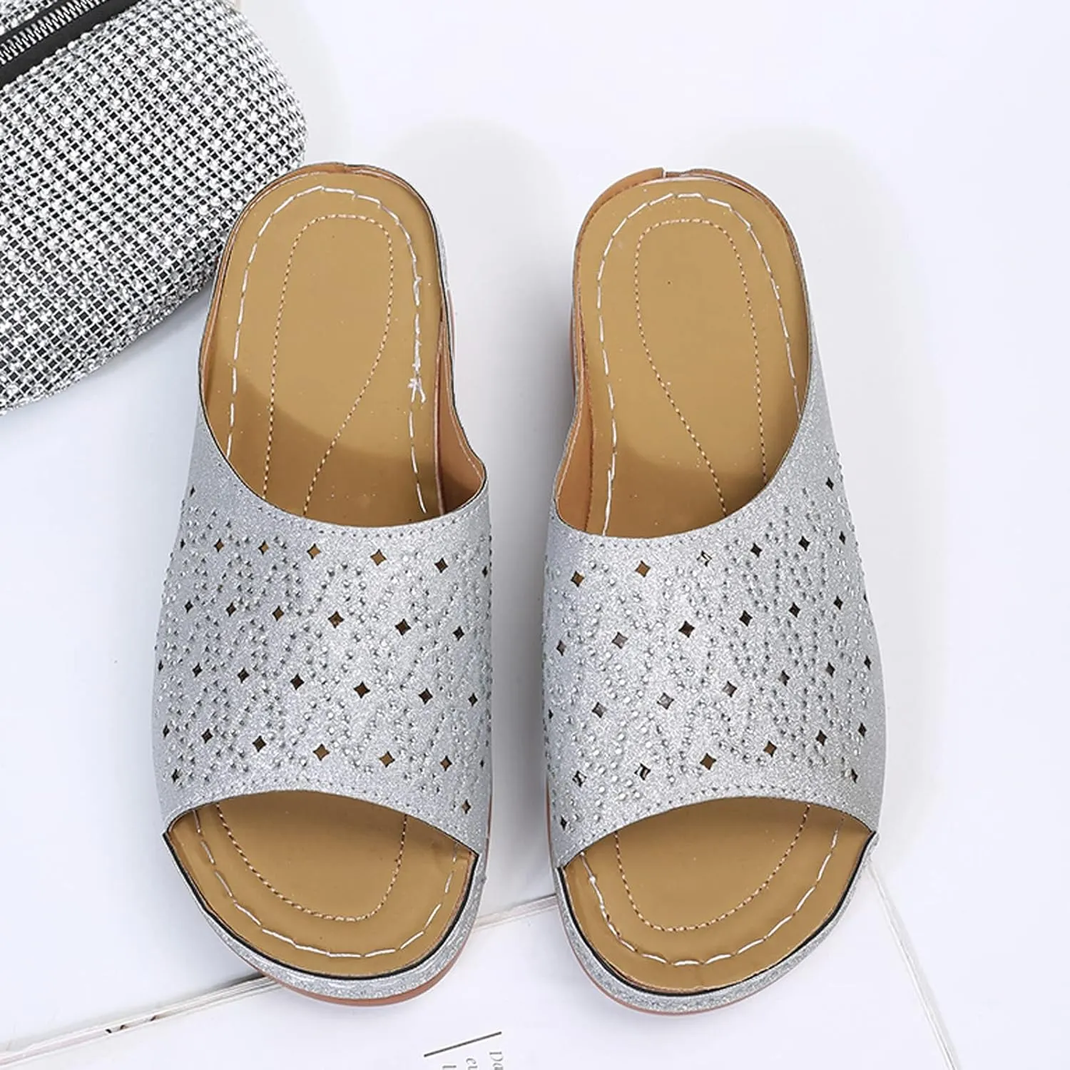 Orthopedic Sandals for Women Arch Support Wide Flip Flops Beach with Flowers Platform Slide Sandals Dressy Arch Support Orthopedic Sandals for Women Dressy Damping Sole Dressy Orthopedic Sandals