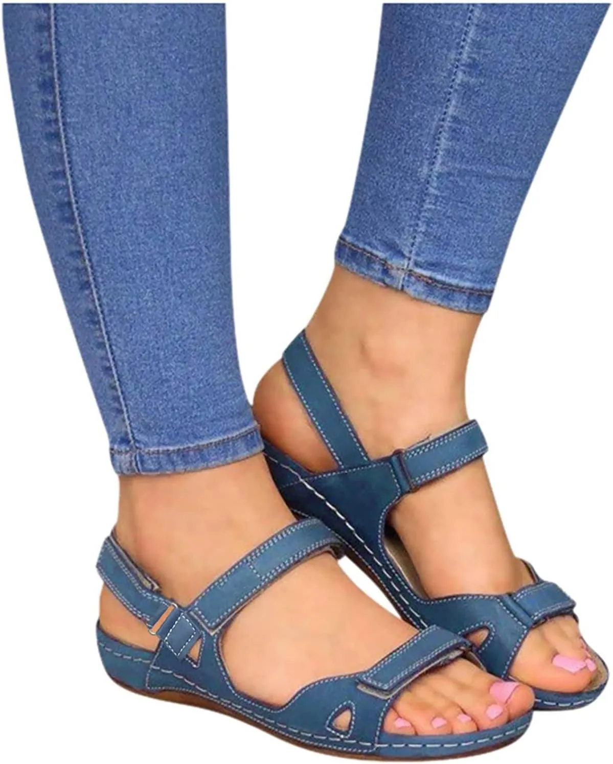 Orthopedic Sandals for Women Wide Width Flip Flops Beach Wedge Womens Wedge Sandal Comfortable Closed Toe Arch Support Womans Slides Orthopedic Shoes Summer Dressy Dressy Orthotic Shoe