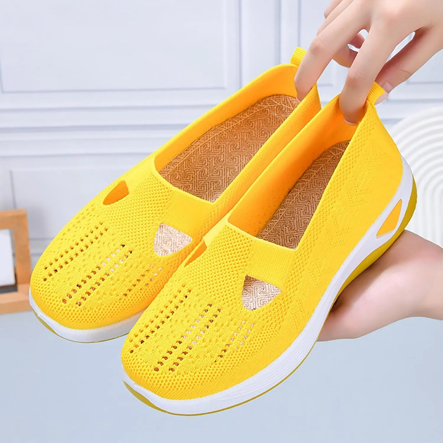 Orthopedic Shoes for Women Breathable Soft Slip On Running Shoes for Women Lether Shoes Dressy Casual Dress Sneakers Waterproof Tennis Shoe Trainers Shoe