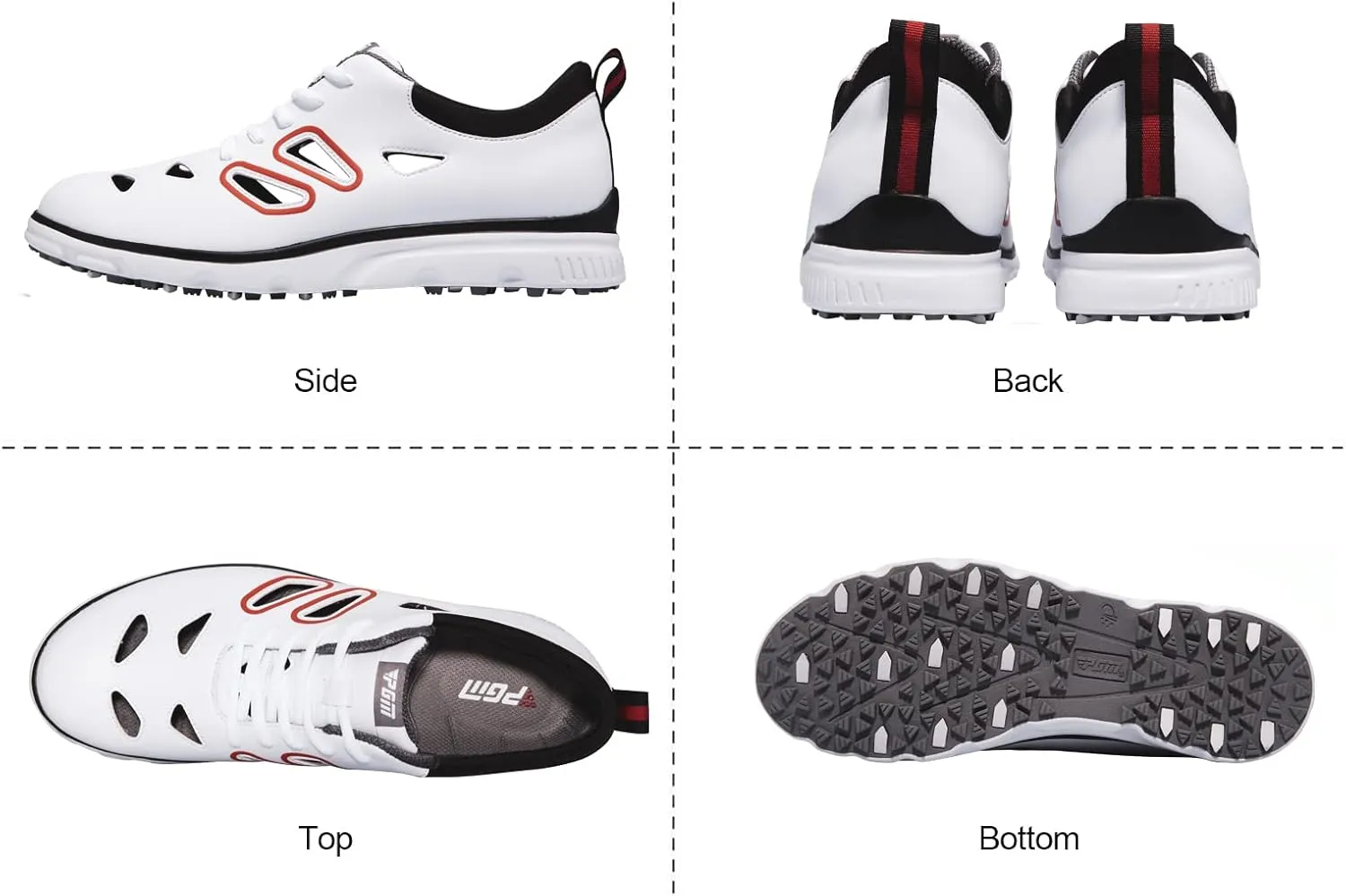 PGM Golf Shoes Mens - Summer Breathable Mens Golf Shoes Spiked - Golf Training Sport Sneakers Anti Slip Walking Footwears Outdoor