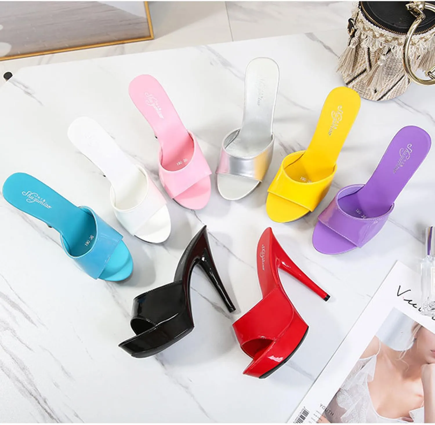 Platform Stilettos Sandals Sexy High Heels for Women Open Toe Shoes Heels