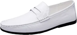 rismart Loafer Flats Men Leather Slip on Driving Shoes Casual Slipper