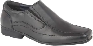 Roamers Childrens/Boys Leather Twin Gusset School Shoes