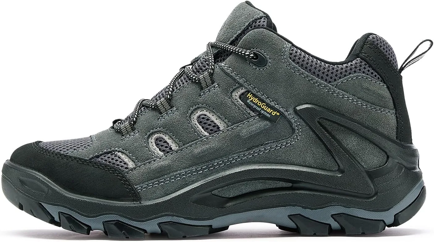 ROCKROOSTER Newland Waterproof Hiking Boots for Men, 4" & 6" Suede Leather Trekking Boots, Anti-Fatigue Outdoor Shoes, Ankle Support, Non-Slip, Comfortable, Shock Absorption KS55
