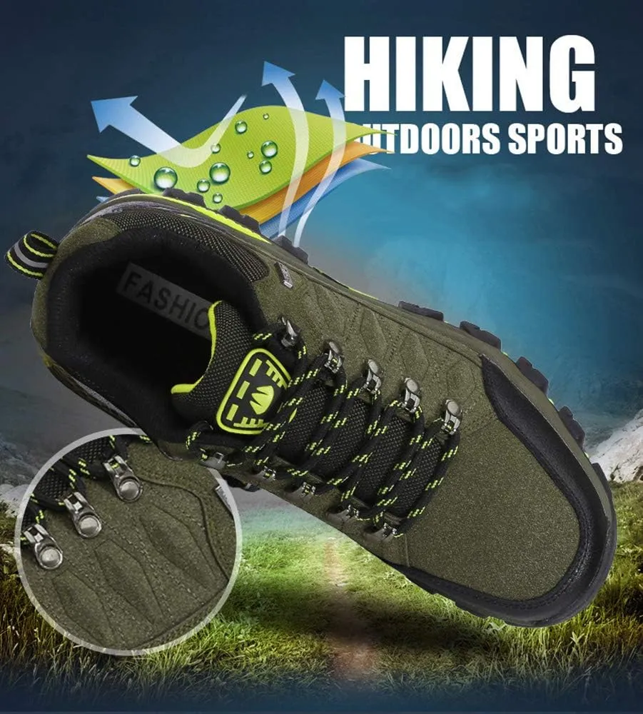 Rojeam Women Men Mountain Trekking Boots Lace-up Hiking Boots Walking Trainers Shoes for Outdoor Sports