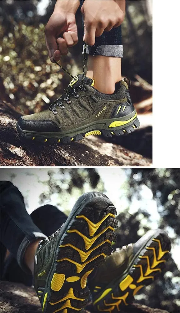 Rojeam Women Men Mountain Trekking Boots Lace-up Hiking Boots Walking Trainers Shoes for Outdoor Sports