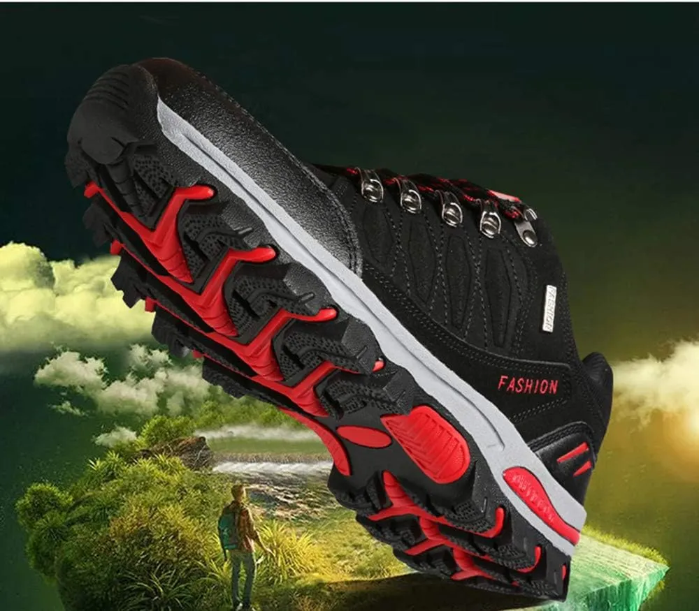 Rojeam Women Men Mountain Trekking Boots Lace-up Hiking Boots Walking Trainers Shoes for Outdoor Sports