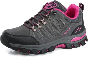 Rojeam Women Men Mountain Trekking Boots Lace-up Hiking Boots Walking Trainers Shoes for Outdoor Sports