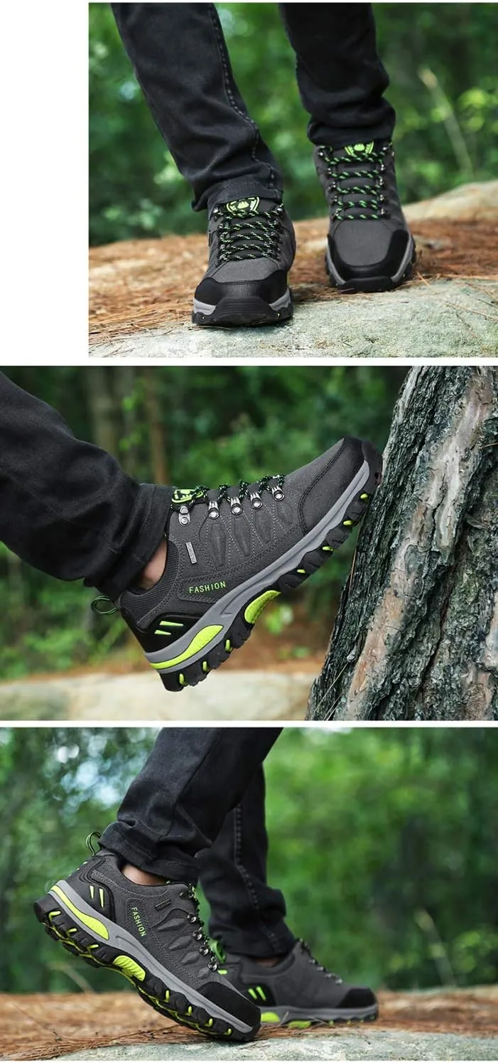 Rojeam Women Men Mountain Trekking Boots Lace-up Hiking Boots Walking Trainers Shoes for Outdoor Sports