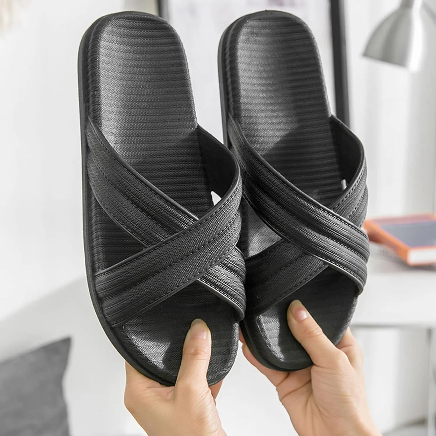 Shower Sandals Shower Shoes with Drainage Holes Non Slip Summer Bathroom Indoor House Slippers with Drain Holes