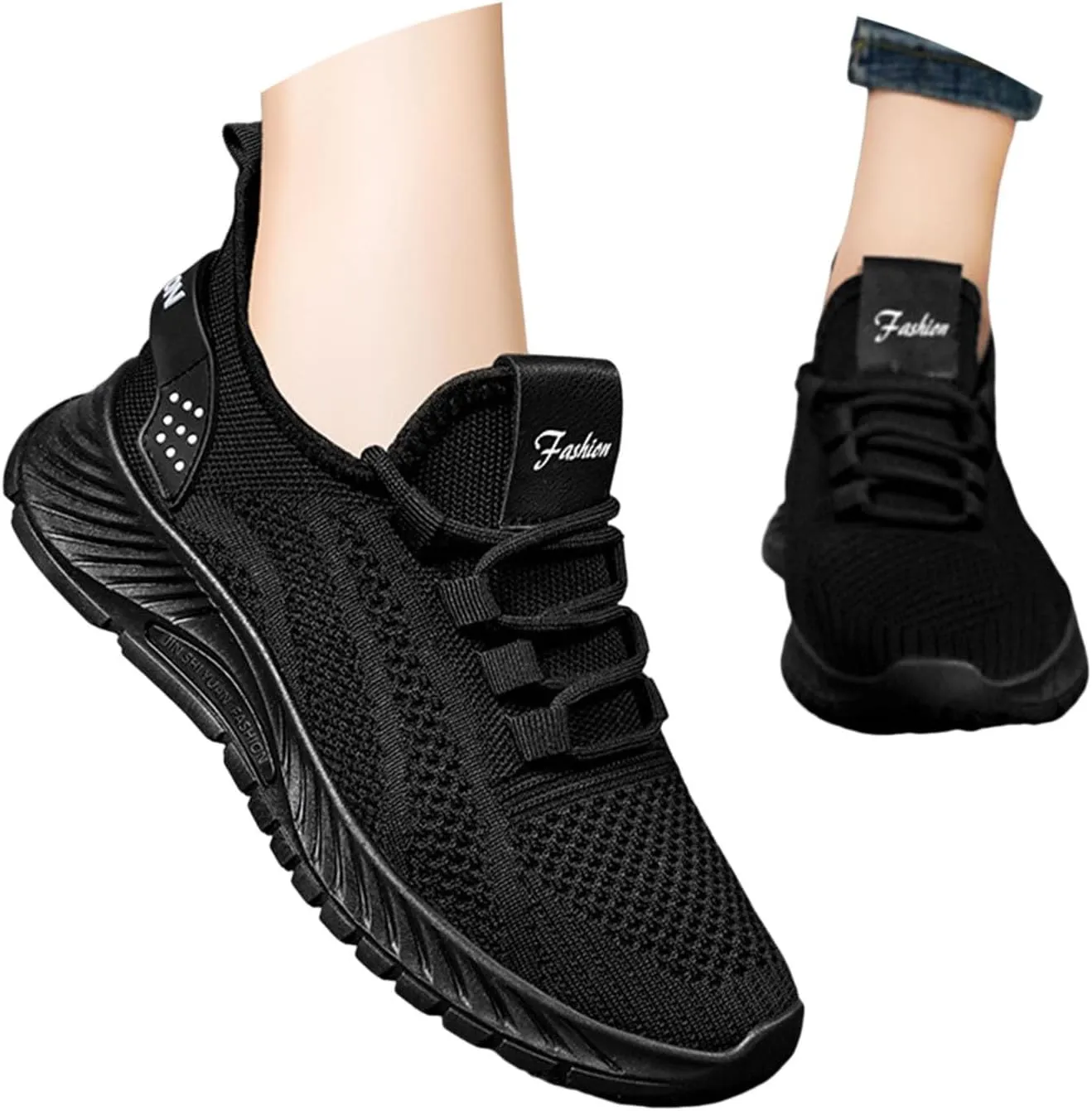 Slip on Sneakers for Women Chunky Fashion Sneakers Platform Lace-Up Comfortable Sneakers Casual Walking Shoes