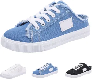 Slip On Sneakers Women Canvas Shoes Women's Mules & Clogs Fashion Comfortable Mules Womens Non Slip Loafers Casual Backless Shoes Slip On Shoe