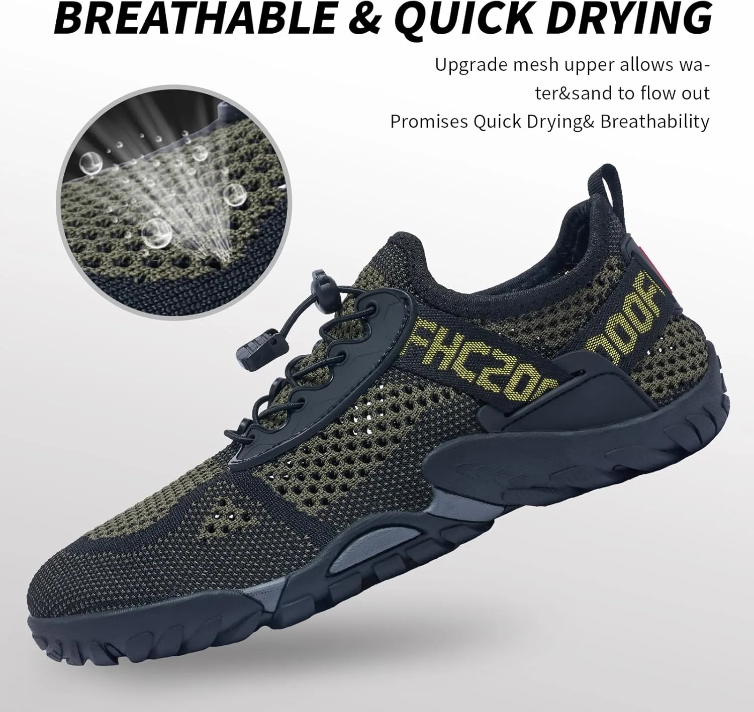 SOBASO Water Shoes Men Hiking Quick Dry Aqua Barefoot Swim Beach Shoes for Pool Hike Surf Sport Yoga Diving Sailing Travel Adult Unisex