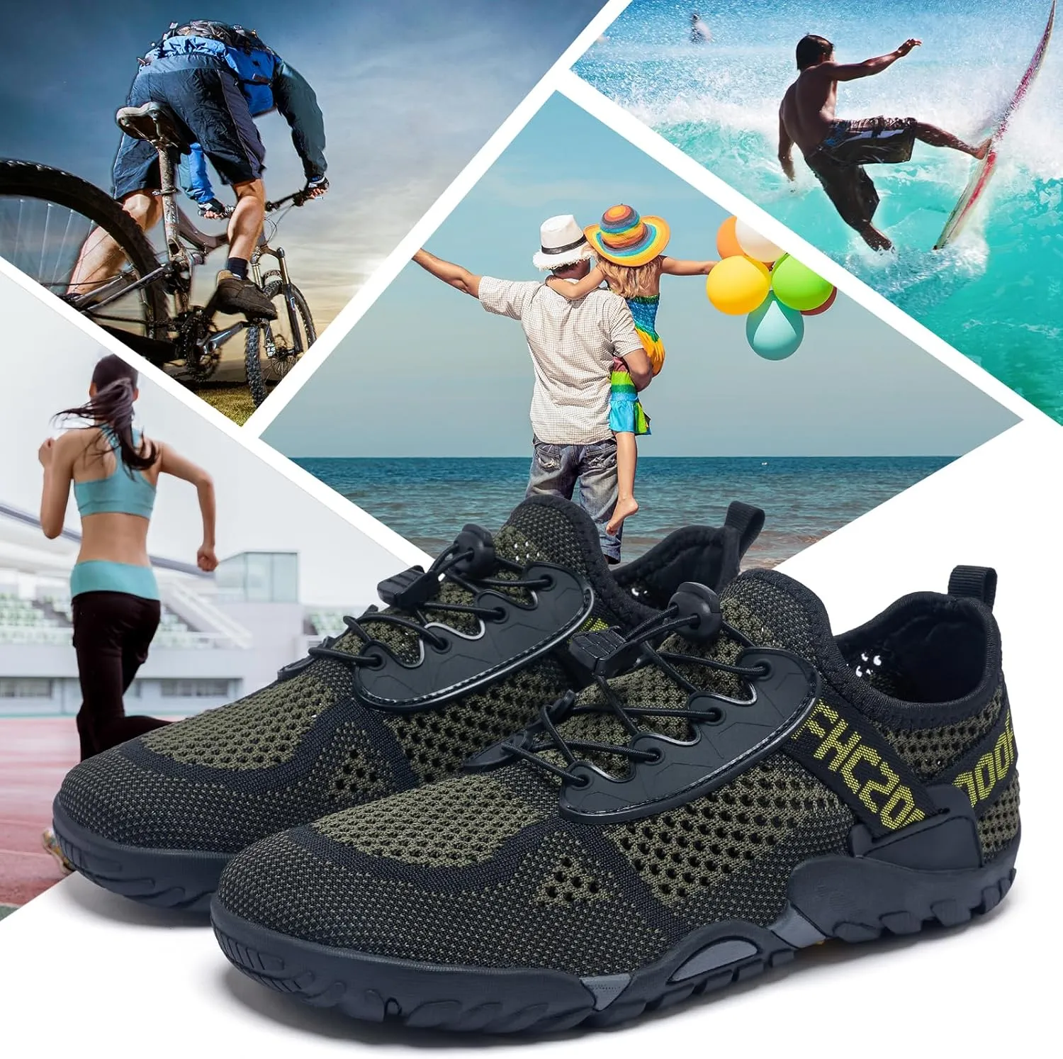 SOBASO Water Shoes Men Hiking Quick Dry Aqua Barefoot Swim Beach Shoes for Pool Hike Surf Sport Yoga Diving Sailing Travel Adult Unisex