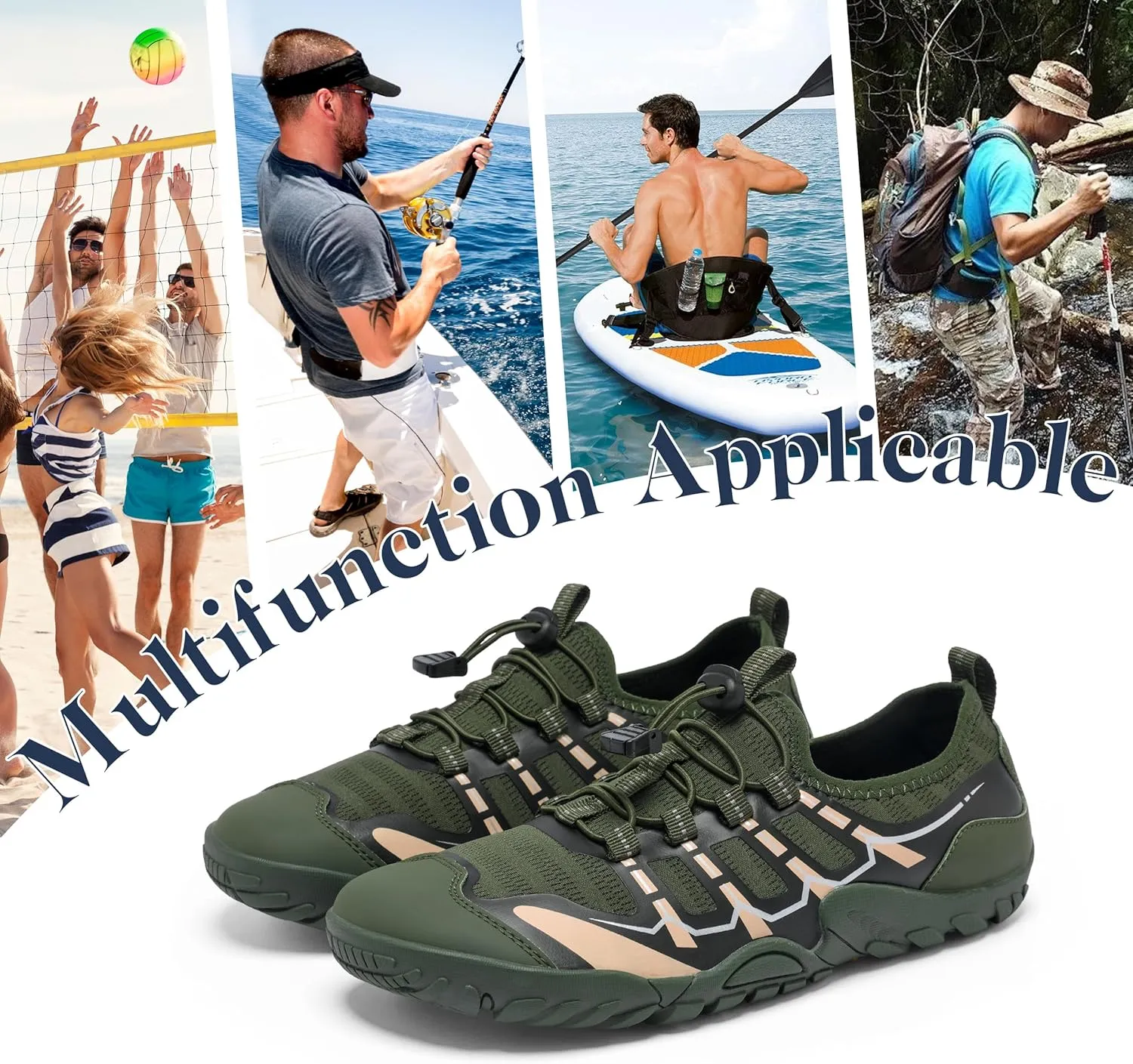 SOBASO Water Shoes Men Hiking Quick Dry Aqua Swim Beach River Barefoot Shoes for Boat Hike Surf Sport Yoga Diving Sailing Travel Adult Unisex