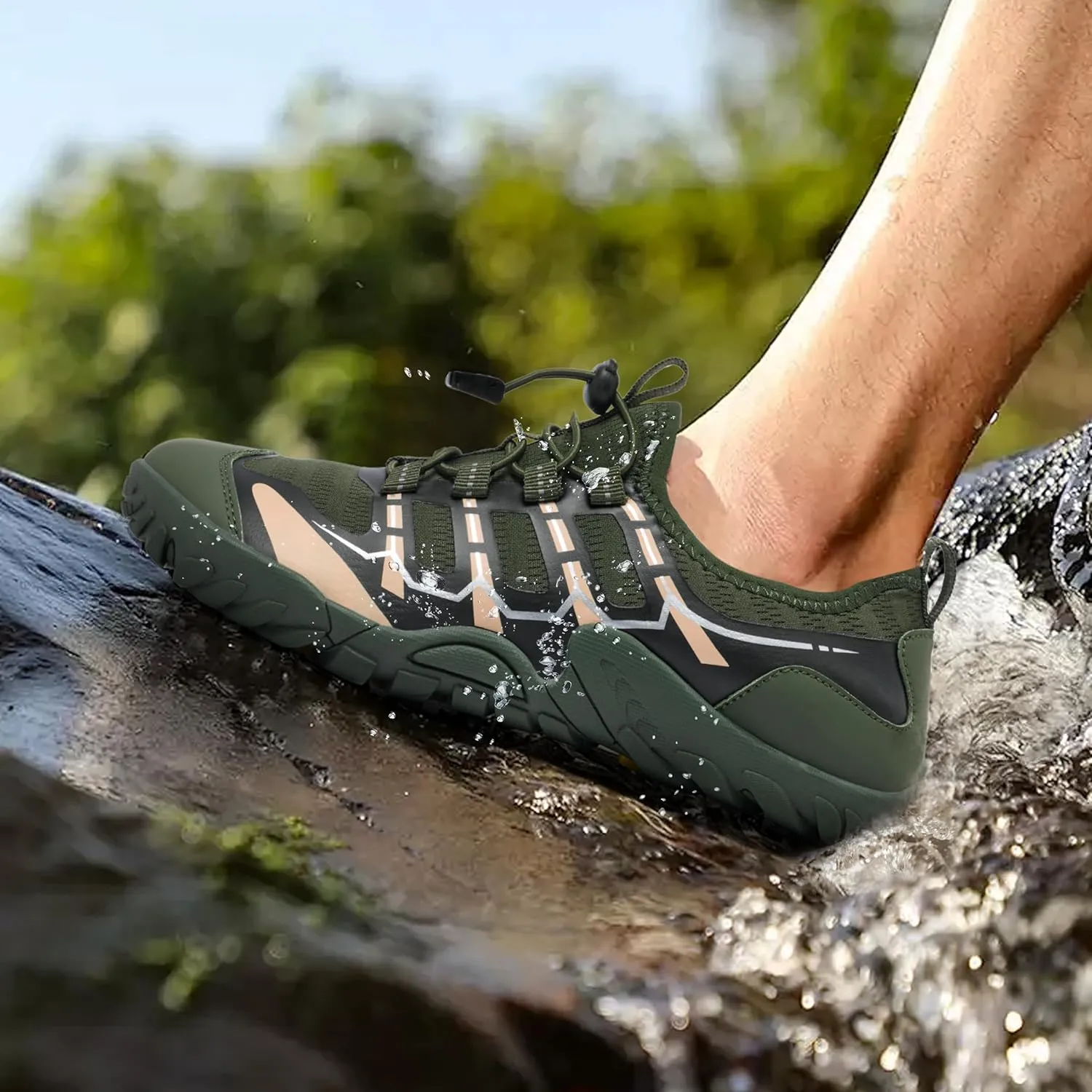 SOBASO Water Shoes Men Hiking Quick Dry Aqua Swim Beach River Barefoot Shoes for Boat Hike Surf Sport Yoga Diving Sailing Travel Adult Unisex