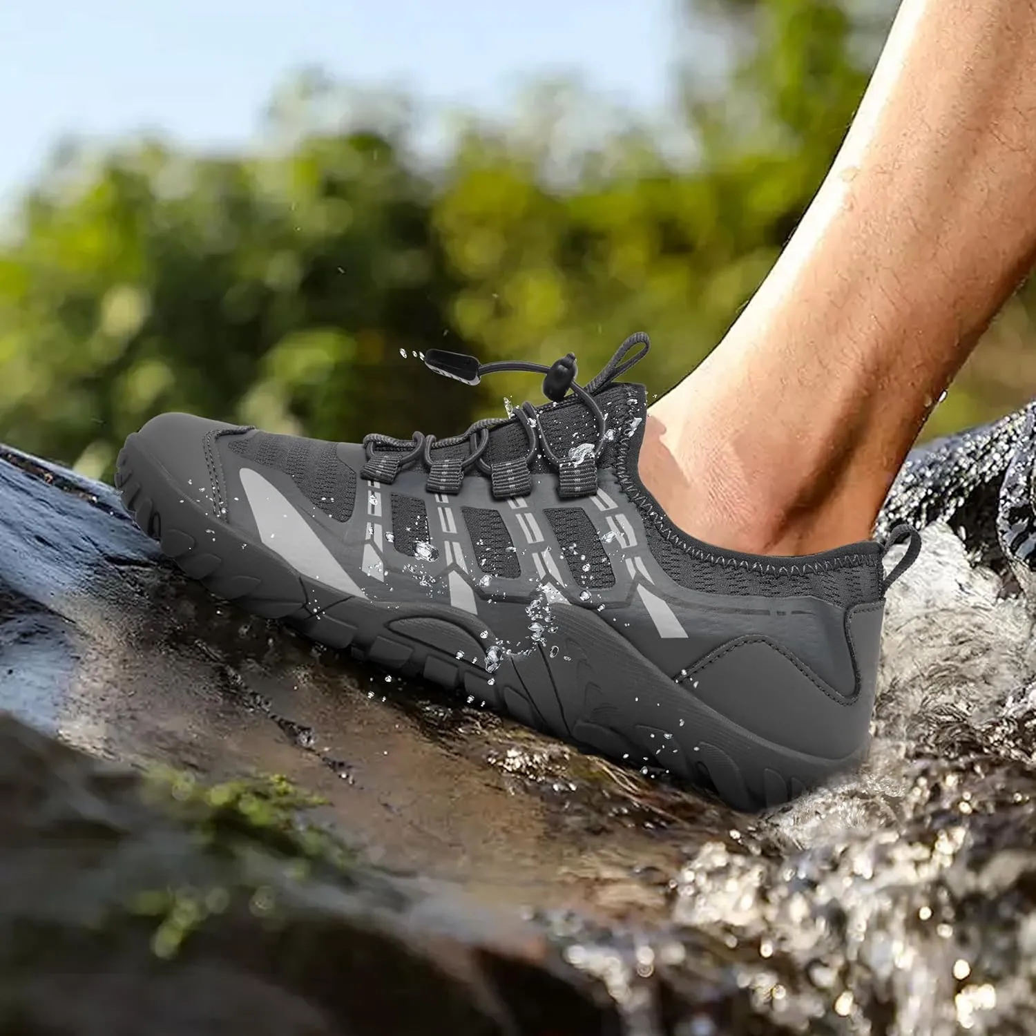 SOBASO Water Shoes Men Hiking Quick Dry Aqua Swim Beach River Barefoot Shoes for Boat Hike Surf Sport Yoga Diving Sailing Travel Adult Unisex