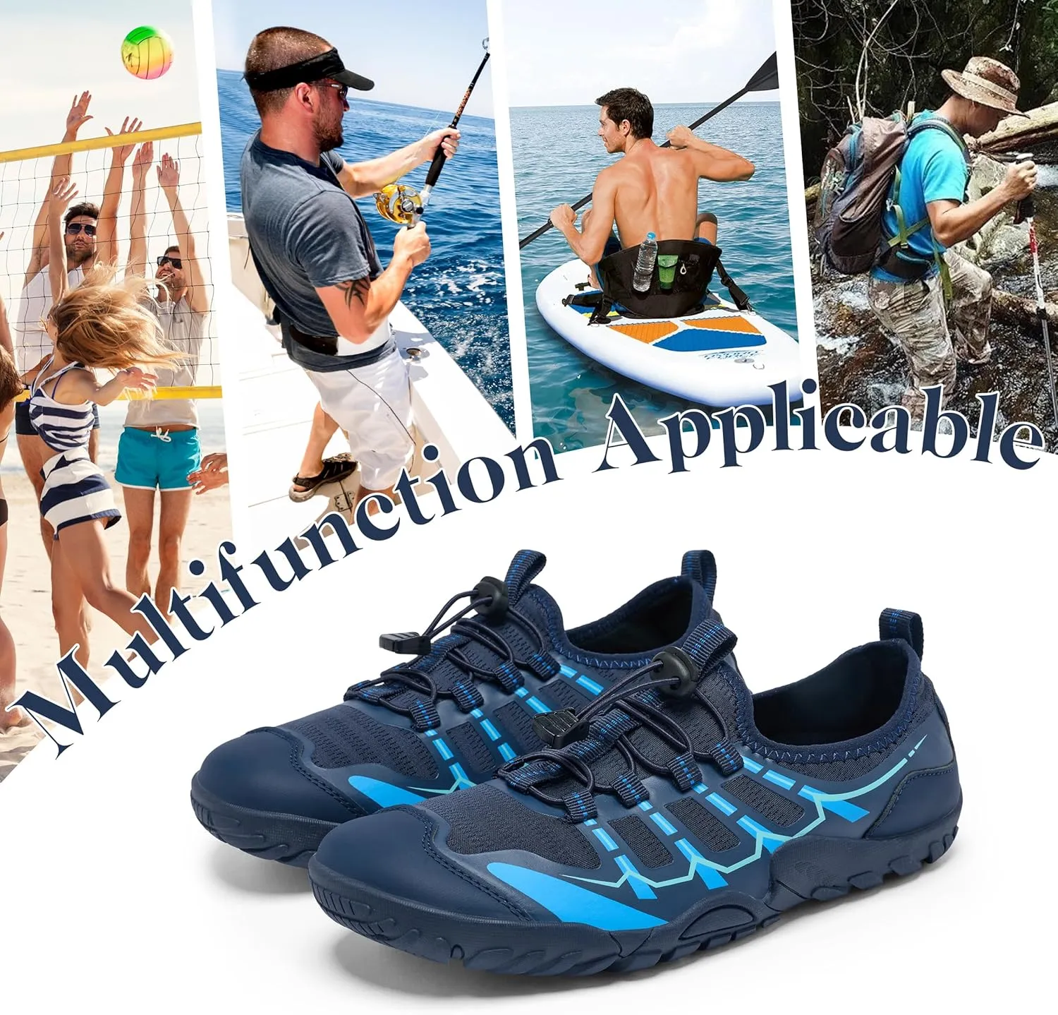 SOBASO Water Shoes Men Hiking Quick Dry Aqua Swim Beach River Barefoot Shoes for Boat Hike Surf Sport Yoga Diving Sailing Travel Adult Unisex