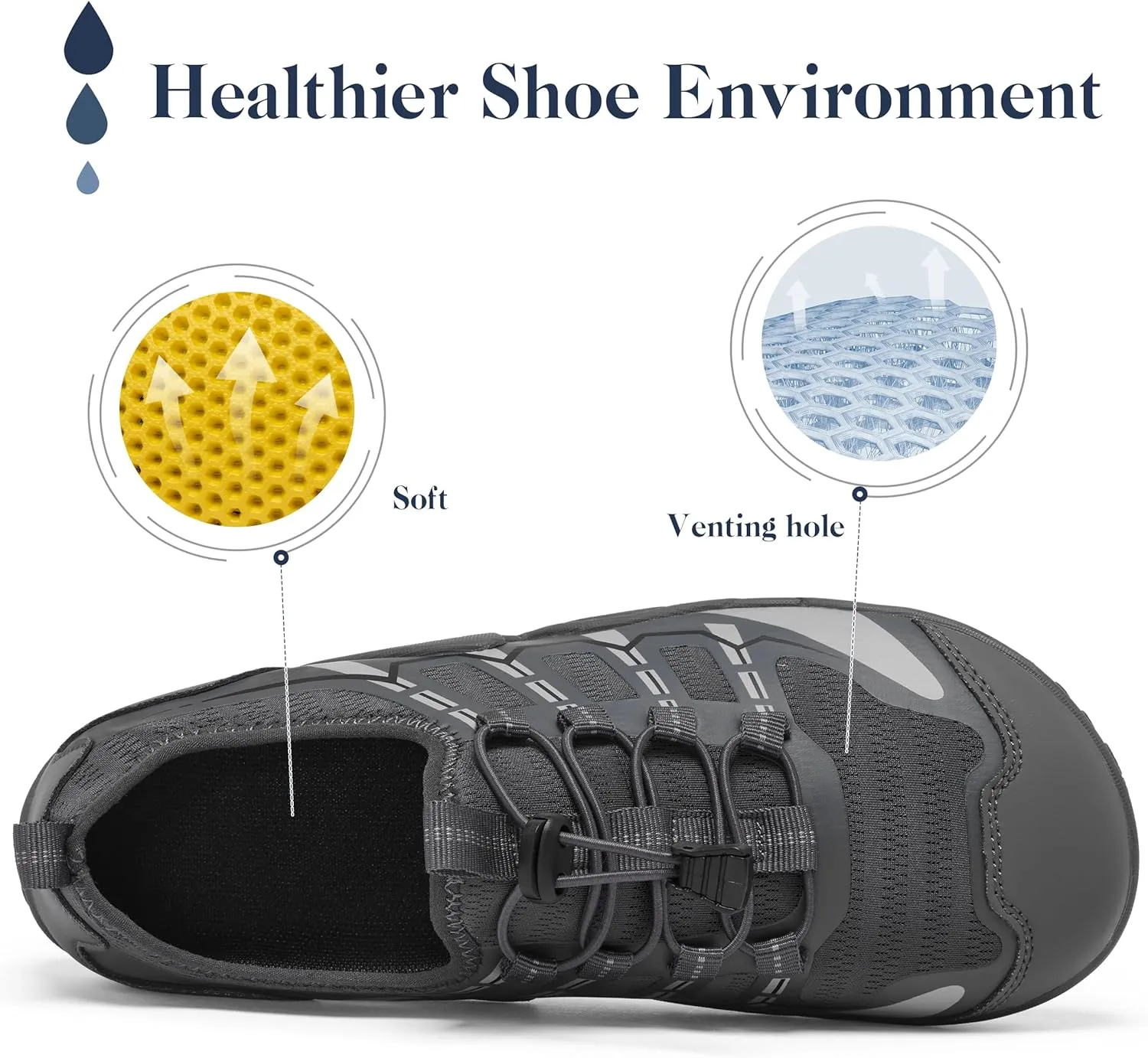 SOBASO Water Shoes Men Hiking Quick Dry Aqua Swim Beach River Barefoot Shoes for Boat Hike Surf Sport Yoga Diving Sailing Travel Adult Unisex