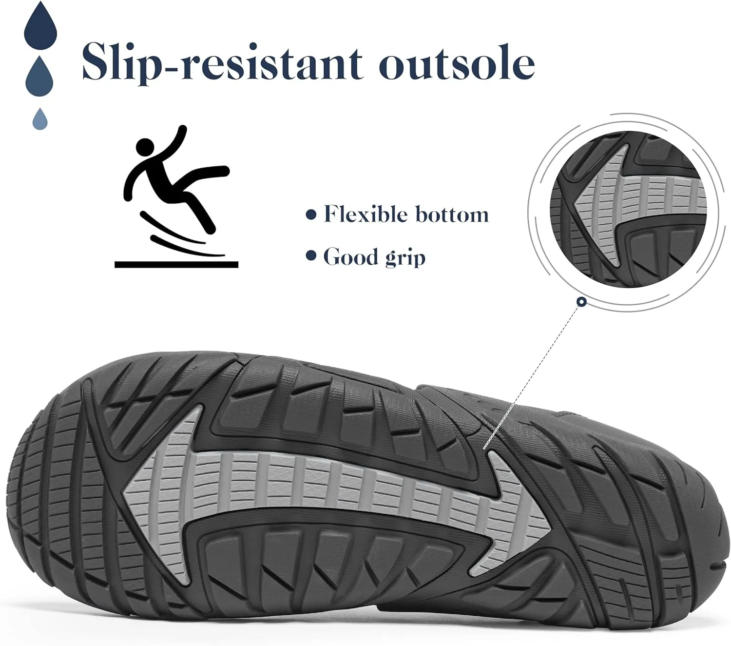 SOBASO Water Shoes Men Hiking Quick Dry Aqua Swim Beach River Barefoot Shoes for Boat Hike Surf Sport Yoga Diving Sailing Travel Adult Unisex