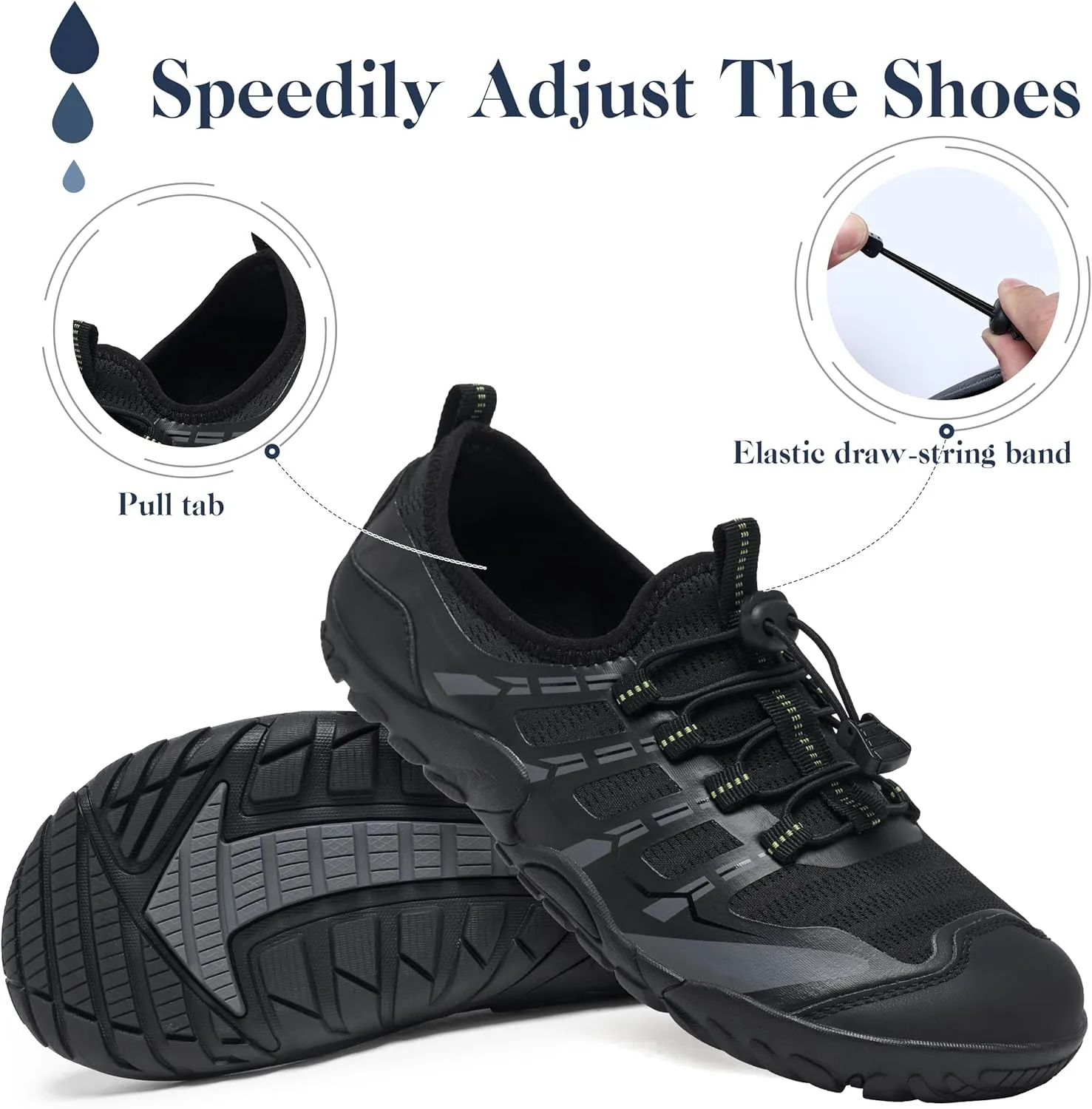 SOBASO Water Shoes Men Hiking Quick Dry Aqua Swim Beach River Barefoot Shoes for Boat Hike Surf Sport Yoga Diving Sailing Travel Adult Unisex