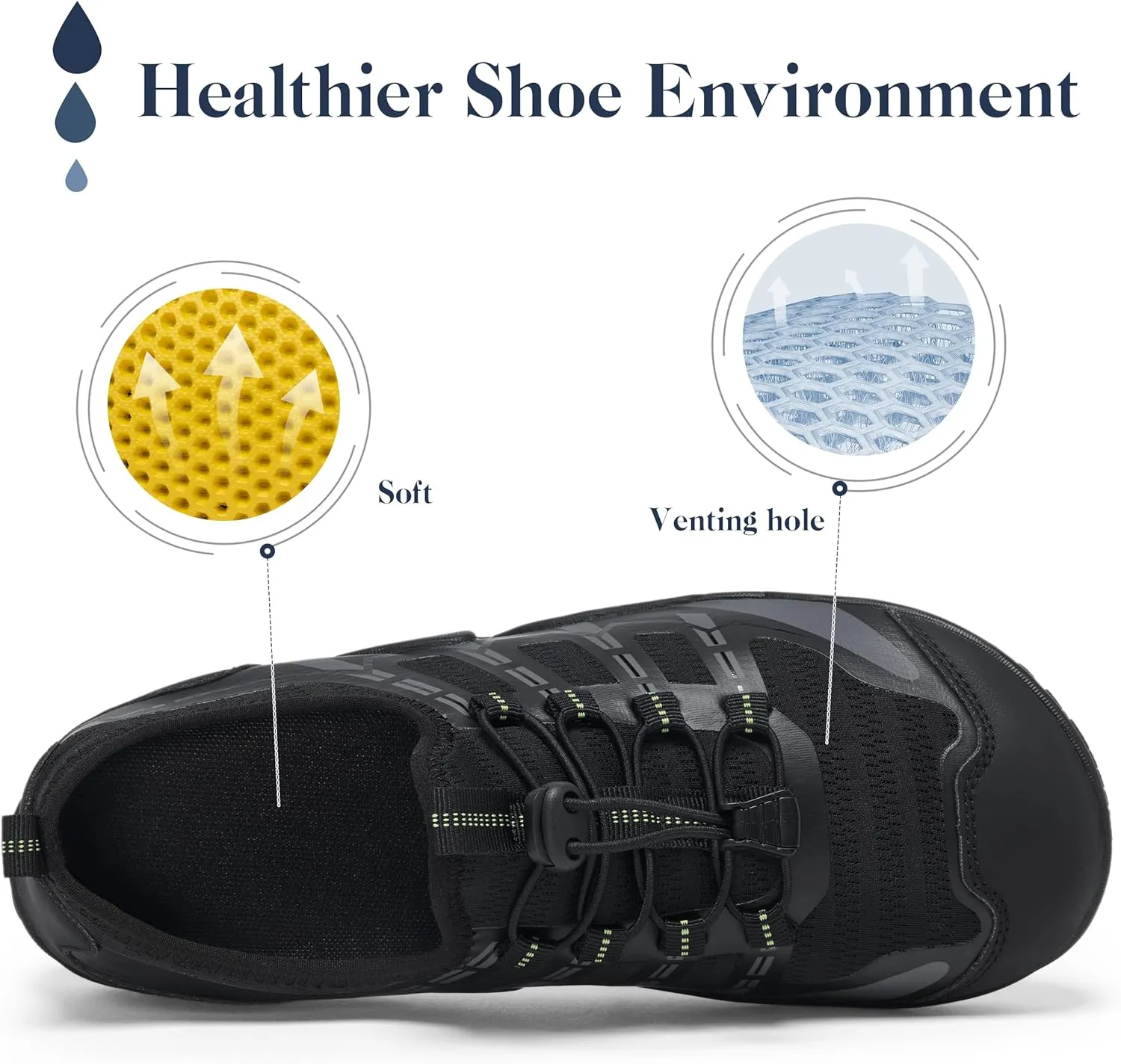 SOBASO Water Shoes Men Hiking Quick Dry Aqua Swim Beach River Barefoot Shoes for Boat Hike Surf Sport Yoga Diving Sailing Travel Adult Unisex