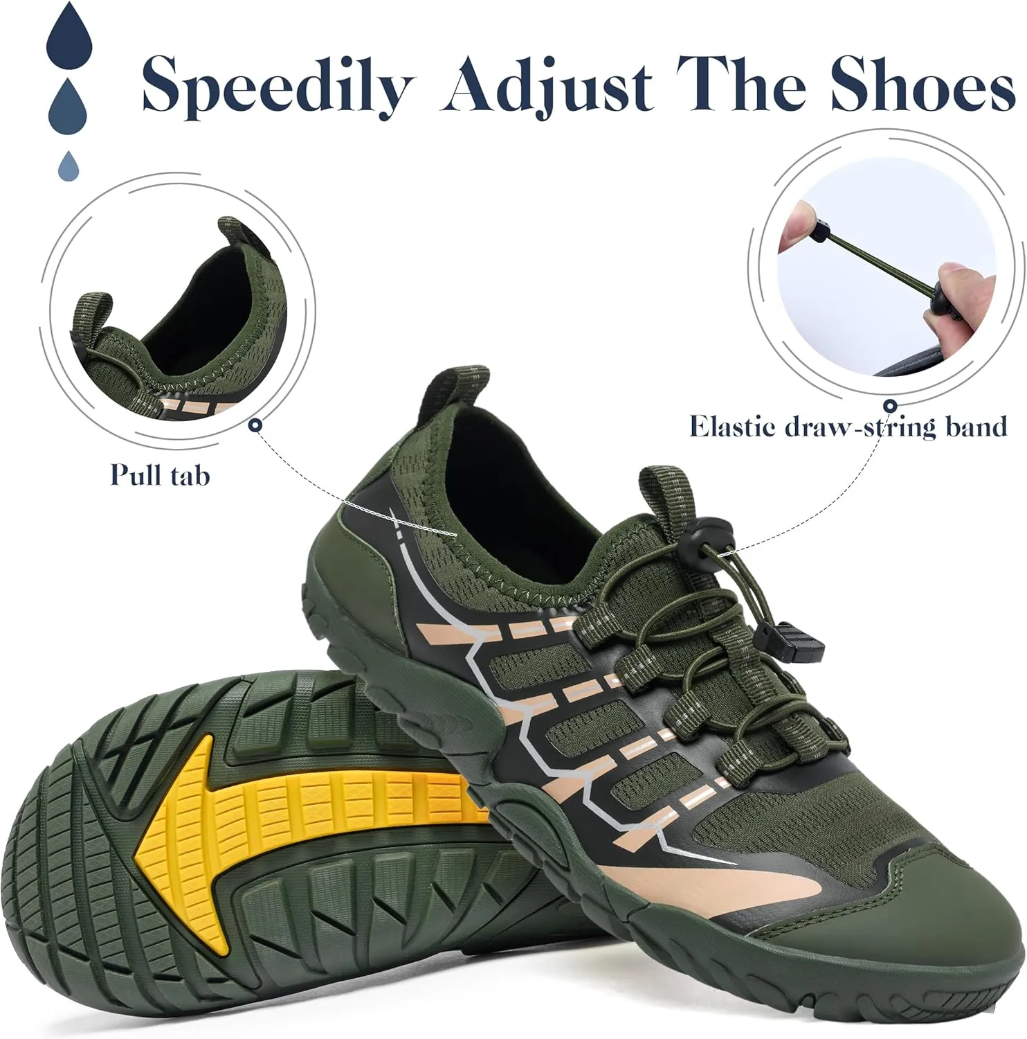 SOBASO Water Shoes Men Hiking Quick Dry Aqua Swim Beach River Barefoot Shoes for Boat Hike Surf Sport Yoga Diving Sailing Travel Adult Unisex