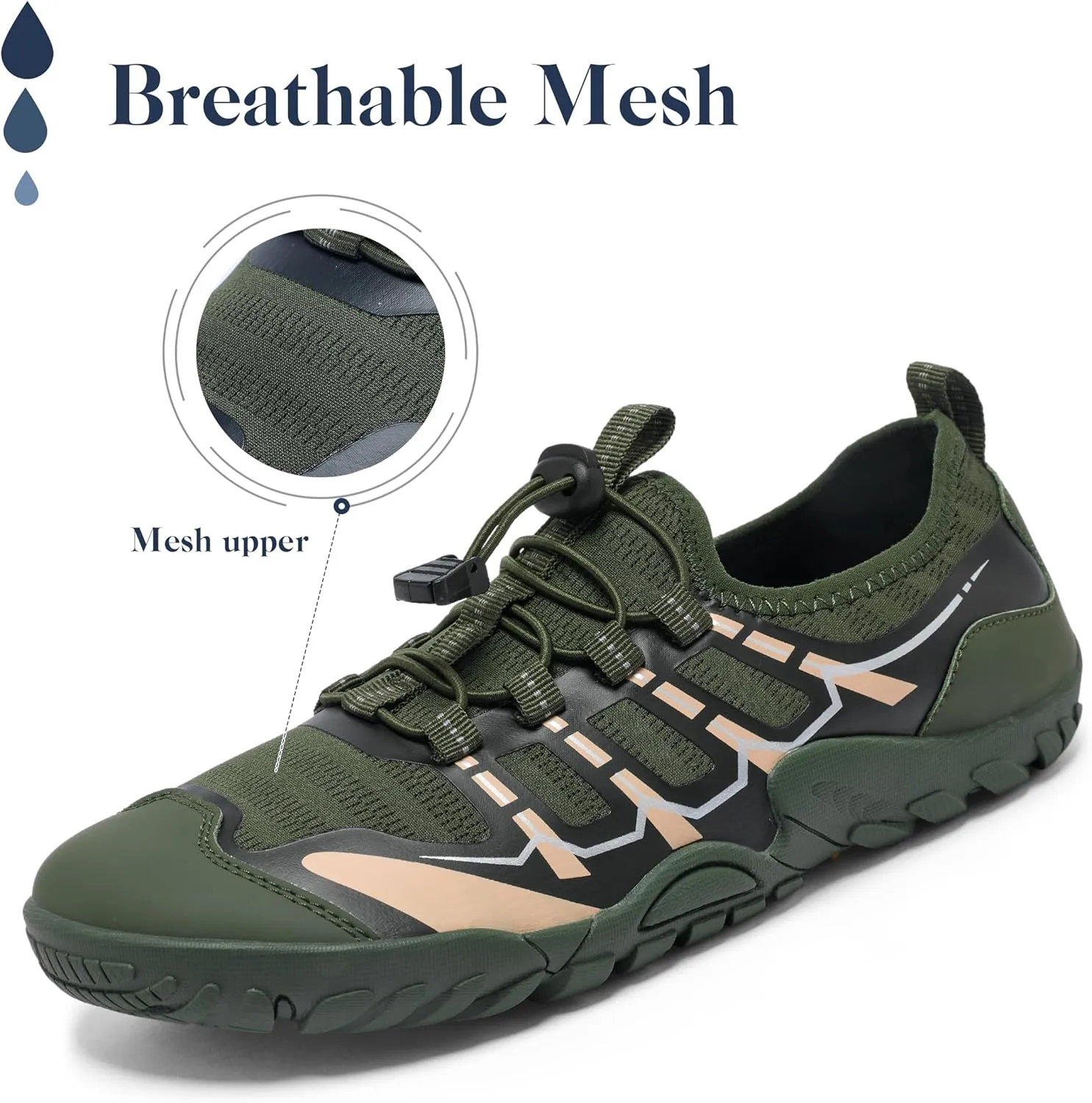 SOBASO Water Shoes Men Hiking Quick Dry Aqua Swim Beach River Barefoot Shoes for Boat Hike Surf Sport Yoga Diving Sailing Travel Adult Unisex