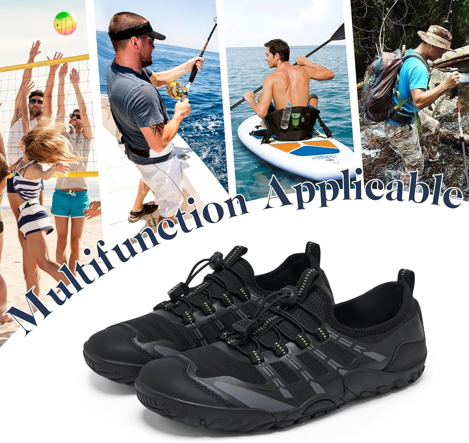 SOBASO Water Shoes Men Hiking Quick Dry Aqua Swim Beach River Barefoot Shoes for Boat Hike Surf Sport Yoga Diving Sailing Travel Adult Unisex