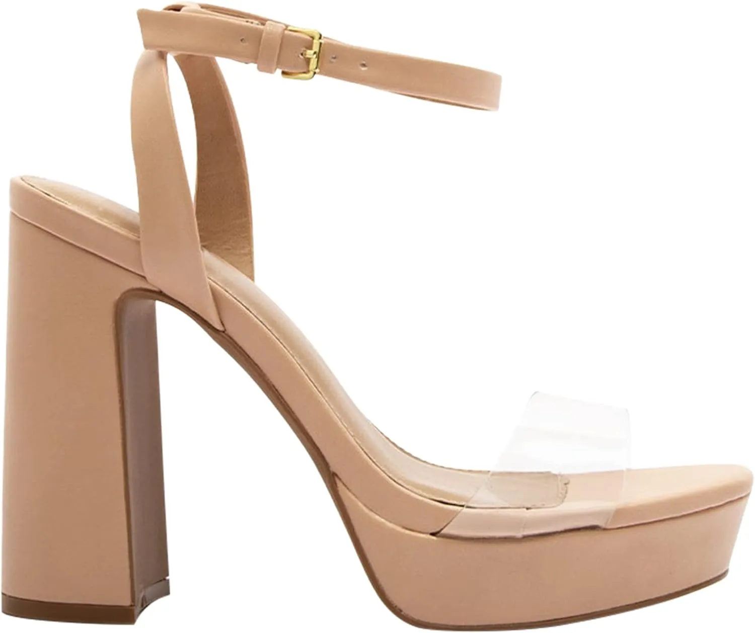 SOBEYO Women's Platform Sandals Ankle Strap Chunky Block High Heels Open Toe Shoes