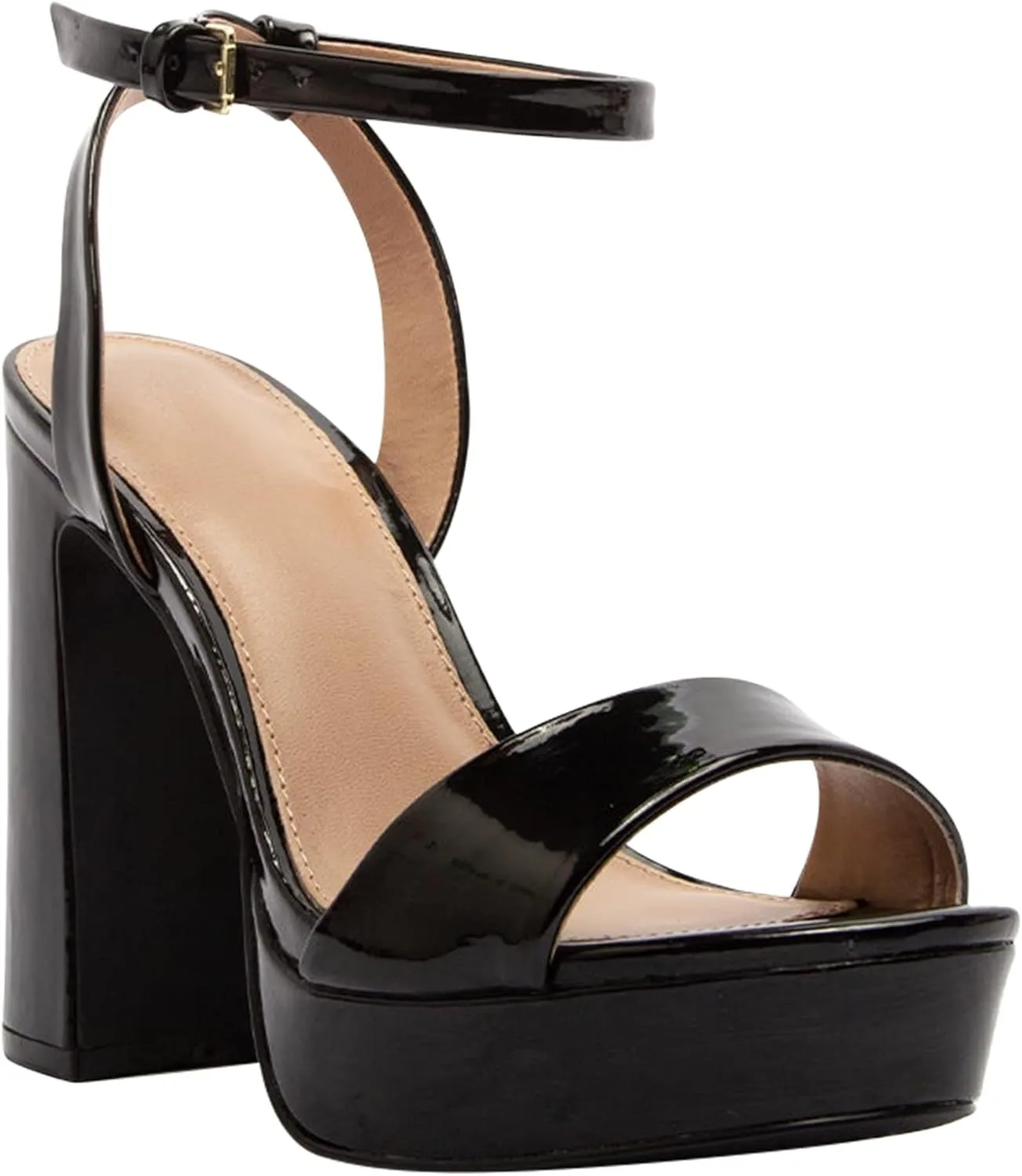 SOBEYO Women's Platform Sandals Ankle Strap Chunky Block High Heels Open Toe Shoes