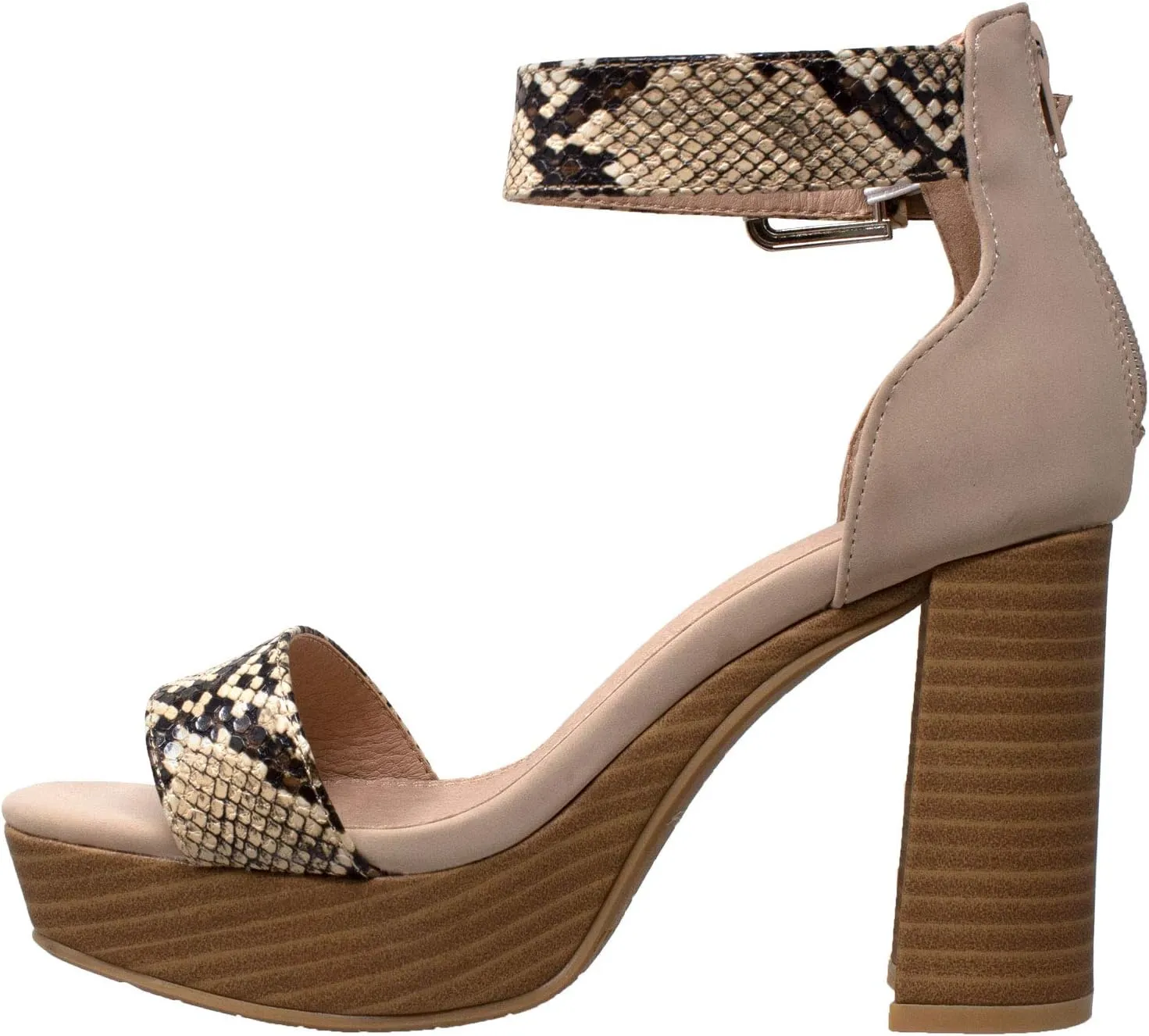 SOBEYO Women's Platform Sandals Ankle Strap Chunky Block High Heels Open Toe Shoes