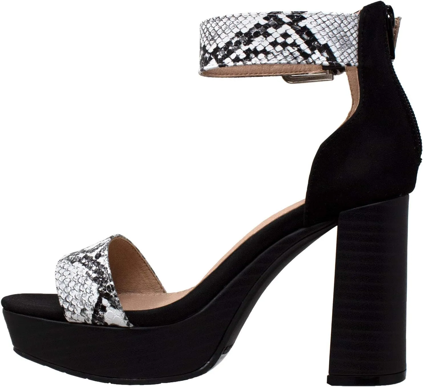 SOBEYO Women's Platform Sandals Ankle Strap Chunky Block High Heels Open Toe Shoes
