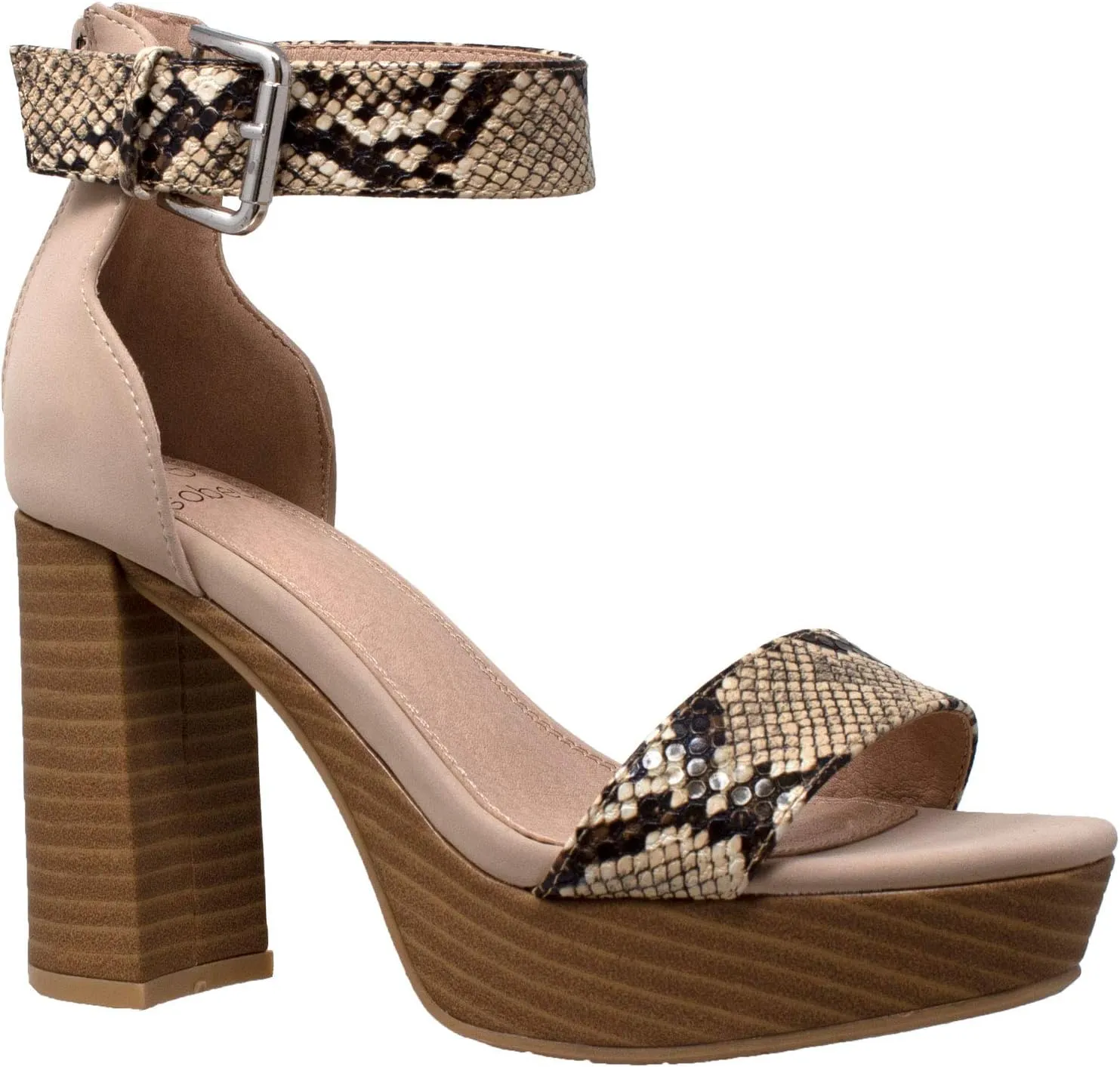 SOBEYO Women's Platform Sandals Ankle Strap Chunky Block High Heels Open Toe Shoes