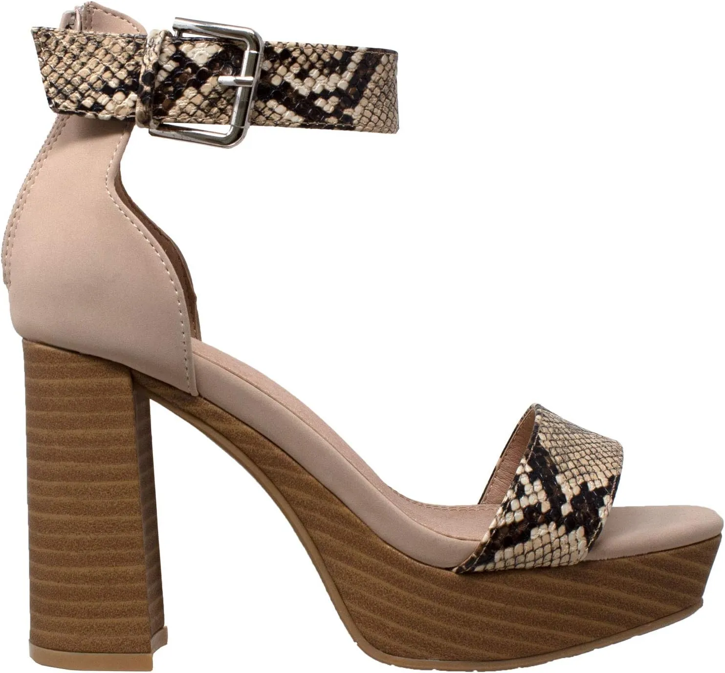 SOBEYO Women's Platform Sandals Ankle Strap Chunky Block High Heels Open Toe Shoes