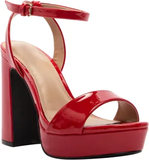 SOBEYO Women's Platform Sandals Ankle Strap Chunky Block High Heels Open Toe Shoes