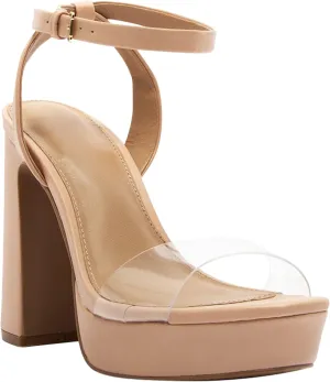 SOBEYO Women's Platform Sandals Ankle Strap Chunky Block High Heels Open Toe Shoes