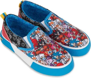 Sonic the Hedgehog Boys Sneakers - Sonic Slip On Canvas Sneakers - Sonic, Tails, Knuckles and Shadow Athletic Sneakers
