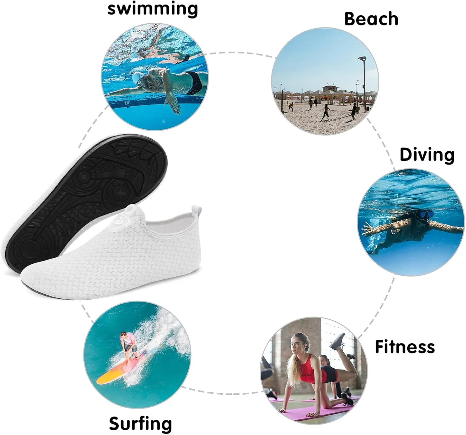 Spesoul Water Shoes for Women Men Quick Dry Aqua Socks Water Sneakers Outdoor Beach Swim Shoes