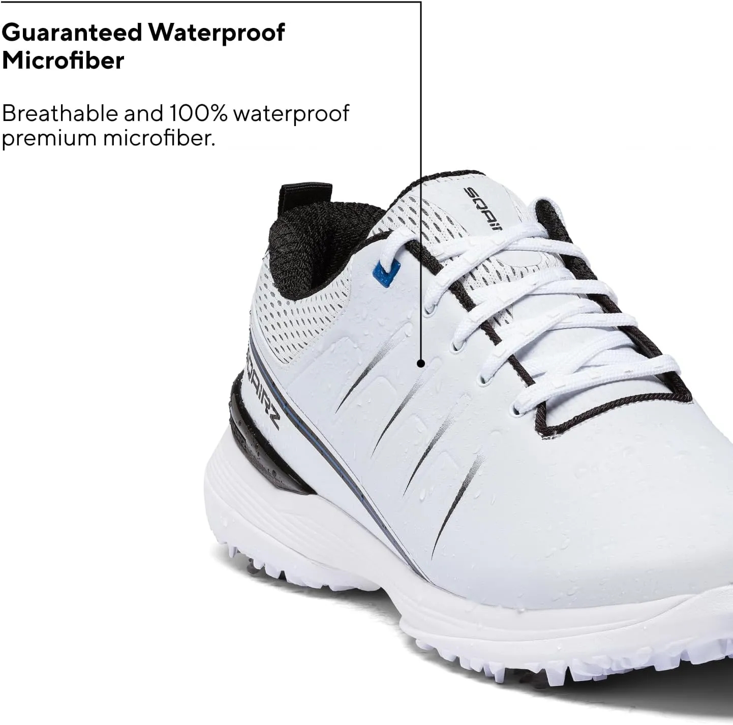SQAIRZ SPEED2 Men's Athletic Golf Shoes, Designed for Balance & Performance, Replaceable Spikes, Waterproof, Golf Shoes Men with Spikes, Mens Footwear