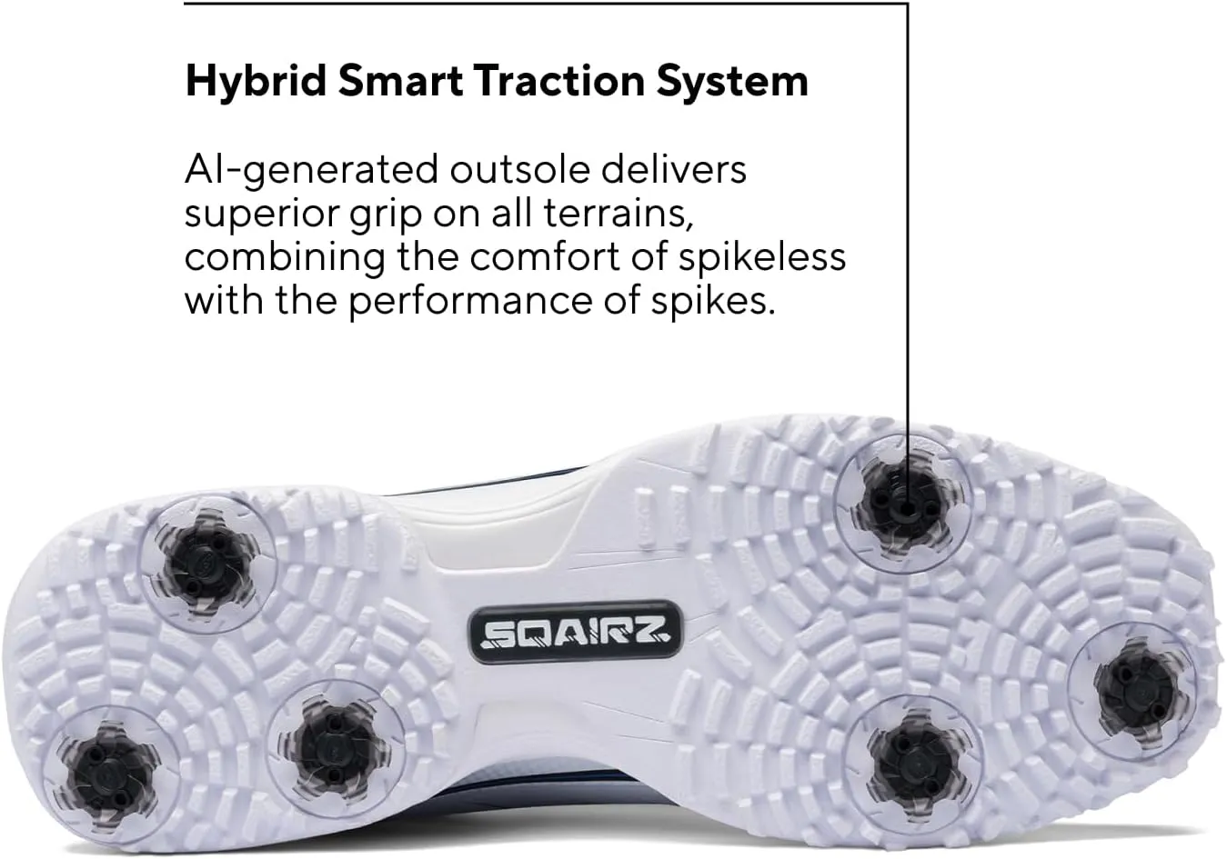 SQAIRZ SPEED2 Men's Athletic Golf Shoes, Designed for Balance & Performance, Replaceable Spikes, Waterproof, Golf Shoes Men with Spikes, Mens Footwear