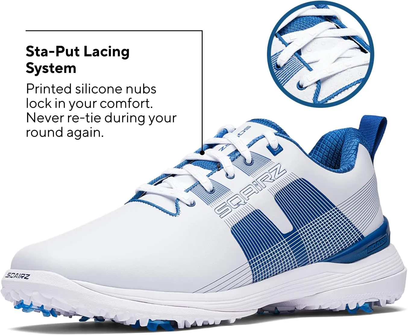 SQAIRZ Velo Men's Athletic Golf Shoes, New Golf Shoes, Designed for Balance & Performance, Replaceable Spikes, Waterproof, Golf Shoes Men with Spikes, Mens Golf Shoes, Golf Footwear