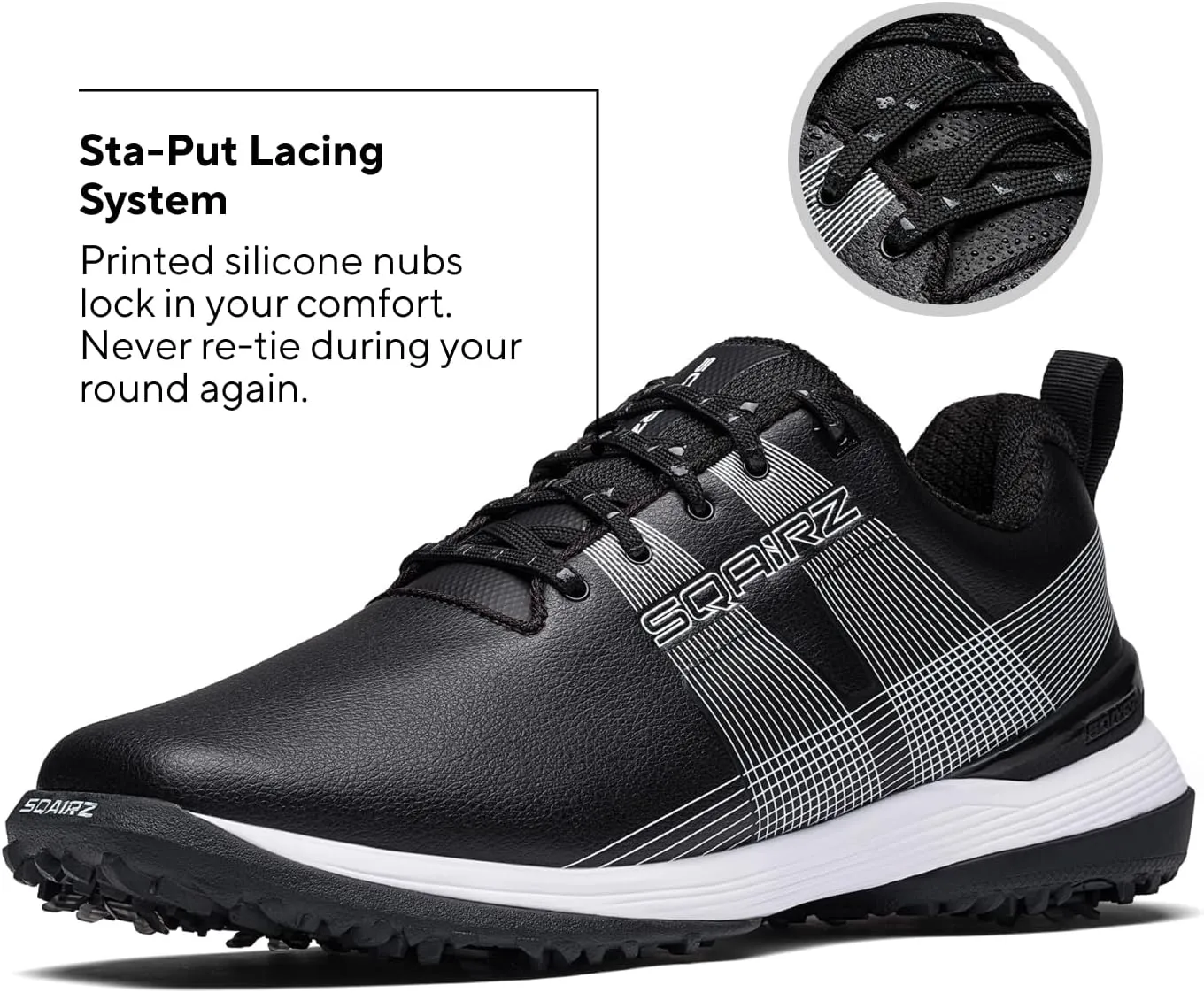SQAIRZ Velo Men's Athletic Golf Shoes, New Golf Shoes, Designed for Balance & Performance, Replaceable Spikes, Waterproof, Golf Shoes Men with Spikes, Mens Golf Shoes, Golf Footwear