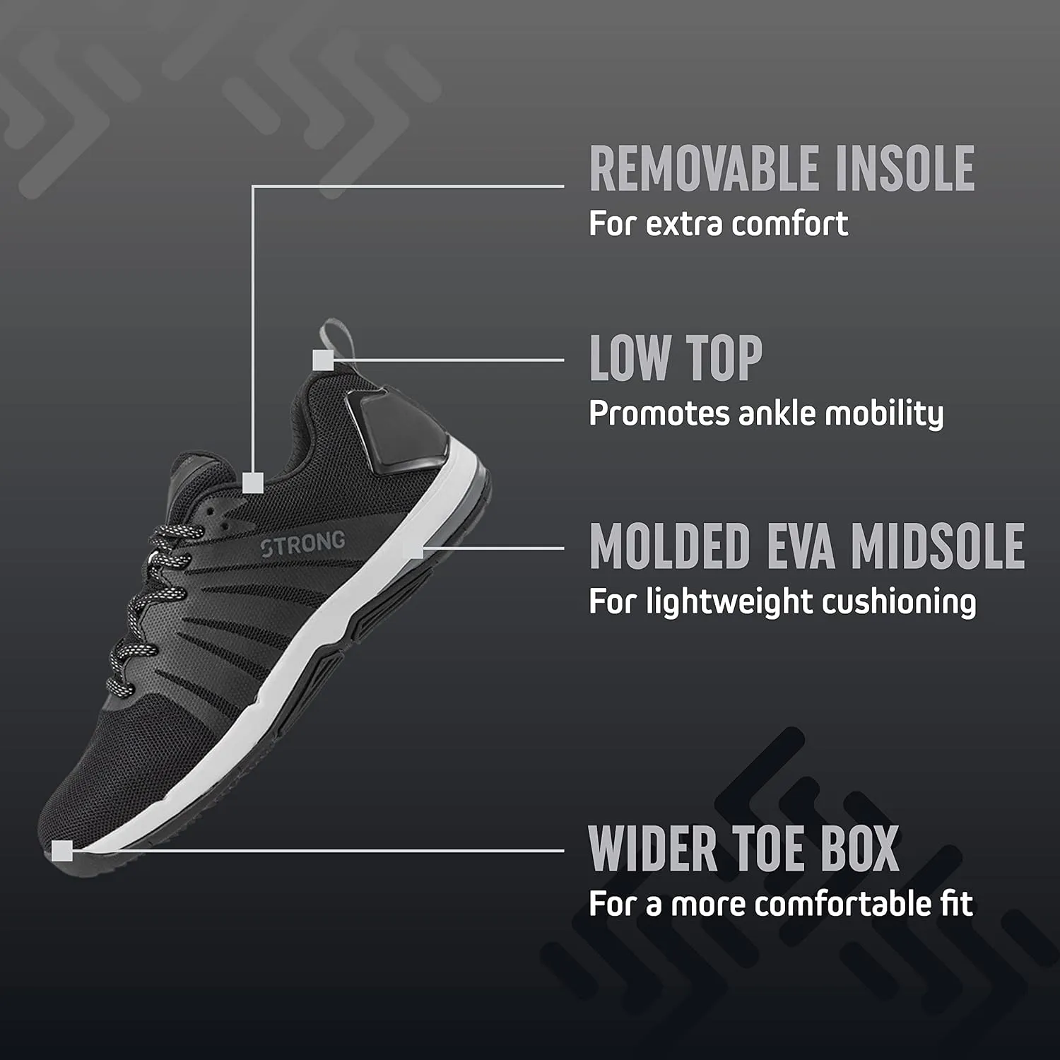 Strong iD Low-Top Exercise Shoes for Women, Athletic Sneakers