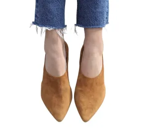 Suede Leather Loafers for Women in Mustard Suede Color, Moccasins Slippers, Driving Shoes
