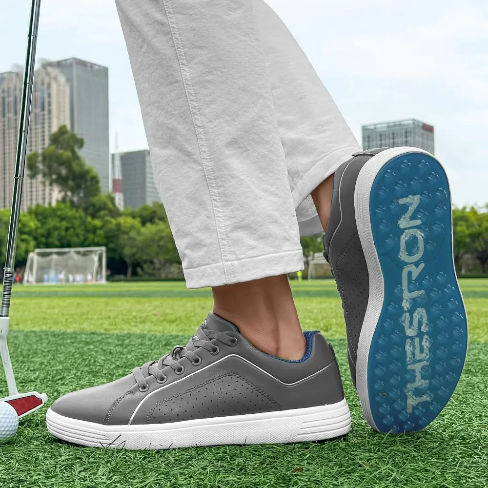 THESTRON Men's Golf Shoes Comfortable Non Slip Men Casual Sport Shoes for Golfing Lightweight Golf Sneakers